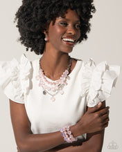 Load image into Gallery viewer, PREORDER 2 Piece Set - Cubed Cameo - Pink Necklace | Glittery Gala - Pink Bracelet