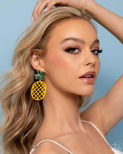 Load image into Gallery viewer, Paparazzi Pineapple Passion - Yellow Earrings