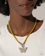 Load image into Gallery viewer, Paparazzi On SHIMMERING Wings - Yellow Necklace
