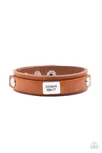 Load image into Gallery viewer, Dont Quit Now - Brown Stamped Leather Bracelet - Demetra's Bling Boutique