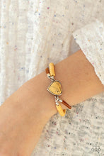 Load image into Gallery viewer, Charmingly Country - Yellow Stone Heart Frame Bracelet - Demetra's Bling Boutique