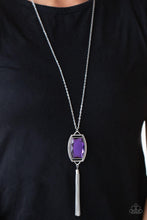 Load image into Gallery viewer, Timeless Talisman - Oversized Purple Gem Necklace - Demetra's Bling Boutique