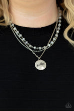 Load image into Gallery viewer, Promoted to Grandma - White Iridescent "Grandma" Stamped Necklace - Demetra's Bling Boutique
