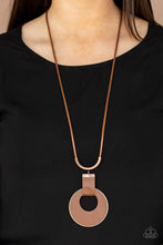 Load image into Gallery viewer, Luxe Crush - Copper Copper Disc Brown Leather Necklace - Demetra's Bling Boutique