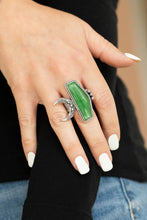 Load image into Gallery viewer, Cosmic Karma - Green Half Moon Ring - Demetra's Bling Boutique