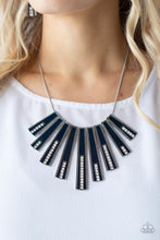 Load image into Gallery viewer, FAN-tastically Deco - Blue Silver Frames Necklace - Demetra's Bling Boutique