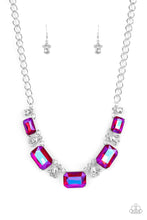 Load image into Gallery viewer, Flawlessly Famous - Pink UV Shimmer Gem Silver Necklace - Demetra's Bling Boutique