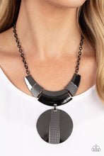 Load image into Gallery viewer, Metallic Enchantress - Black Gun Metal Disc Statement Necklace - Demetra's Bling Boutique