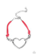 Load image into Gallery viewer, Flirty Flavour - Pink Leather Corded Silver Heart Bracelet - Demetra's Bling Boutique