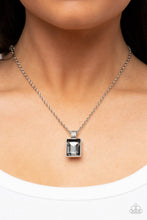 Load image into Gallery viewer, Understated Dazzle - Silver Emerald Cut Smoky Gem Necklace - Demetra's Bling Boutique