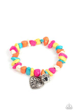 Load image into Gallery viewer, Love You to Pieces - Multi Colored Pebble Stone Heart Bracelet - Demetra's Bling Boutique