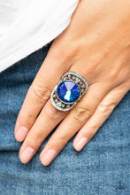 Load image into Gallery viewer, Galactic Garden - Blue Iridescent Gem Silver Ring - Demetra's Bling Boutique