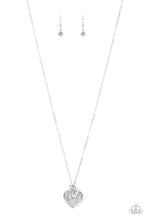 Load image into Gallery viewer, Letters of Love - White Heart Charm Rhinestone Necklace - Demetra's Bling Boutique