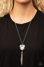 Load image into Gallery viewer, Finding My Forever - White Gem Heart Rhinestone Necklace - Demetra's Bling Boutique