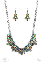 Load image into Gallery viewer, Combustible Charisma - Multi Oil Spill Gunmetal Necklace - Demetra's Bling Boutique