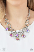 Load image into Gallery viewer, Show-Stopping Shimmer - Multi Iridescent Gem Oval Link Necklace - Demetra's Bling Boutique