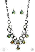 Load image into Gallery viewer, Show-Stopping Shimmer - Multi Oil Spill Gem Oval Link Necklace - Demetra's Bling Boutique