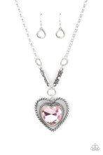 Load image into Gallery viewer, Heart Full of Fabulous - Pink Heart Gem Necklace - Demetra's Bling Boutique