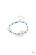 Load image into Gallery viewer, Contemporary Coastline - Blue and Yellow Seed Bead White Pearl Bracelet - Demetra's Bling Boutique