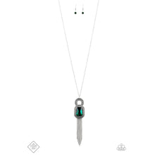 Load image into Gallery viewer, A Good Talisman is Hard to Find - Green Emerald Gem Silver Pendant Necklace - Demetra's Bling Boutique