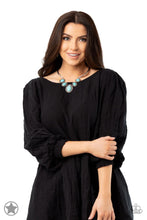 Load image into Gallery viewer, River Ride - Blue Antiqued Silver Bar Necklace - Demetra's Bling Boutique