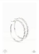 Load image into Gallery viewer, A Sweeping Success White Hoop Earrings - Demetra's Bling Boutique