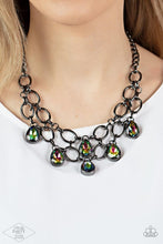 Load image into Gallery viewer, Show-Stopping Shimmer - Multi Oil Spill Gem Oval Link Necklace - Demetra's Bling Boutique