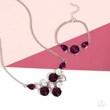 Load image into Gallery viewer, Paparazzi Round Royalty Pink Necklace &amp; Twinkling Trio Pink Bracelet 2 Piece Set
