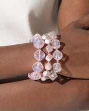 Load image into Gallery viewer, PREORDER 2 Piece Set - Cubed Cameo - Pink Necklace | Glittery Gala - Pink Bracelet
