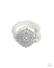 Load image into Gallery viewer, Paparazzi Flattering Florals - White Bracelet
