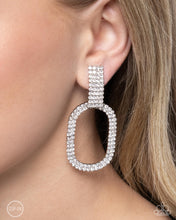 Load image into Gallery viewer, Paparazzi Guarded Glitz - White Earrings
