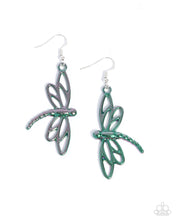 Load image into Gallery viewer, Paparazzi Dapper Dragonfly - Green Earrings
