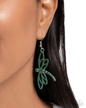 Load image into Gallery viewer, Paparazzi Dapper Dragonfly - Green Earrings
