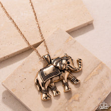 Load image into Gallery viewer, Paparazzi Elaborate Elephant - Gold Necklace

