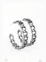 Load image into Gallery viewer, Breaking Chains Black Hoop Earring - Demetra's Bling Boutique
