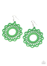 Load image into Gallery viewer, Domincan Daisy - Green Earrings - Demetra's Bling Boutique
