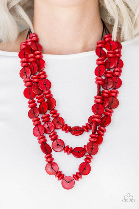 Barbados Bopper - Red Necklace - Demetra's Bling Boutique