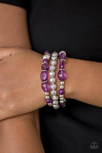Load image into Gallery viewer, Malibu Marina - Purple Beaded Bracelet - Demetra's Bling Boutique
