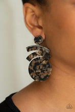 Load image into Gallery viewer, In The HAUTE Seat - Black Multi Faux Marble Acrylic Earrings - Demetra's Bling Boutique
