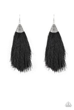 Load image into Gallery viewer, Tassel Temptress - Black Earrings - Demetra's Bling Boutique
