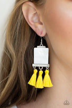 Load image into Gallery viewer, Tassel Retreat - Yellow Earrings - Demetra's Bling Boutique

