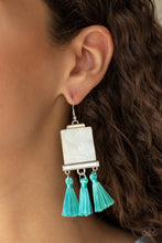 Load image into Gallery viewer, Tassel Retreat - Blue Earrings - Demetra's Bling Boutique
