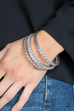 Load image into Gallery viewer, Glitzy Grunge - White Bracelet - Demetra's Bling Boutique

