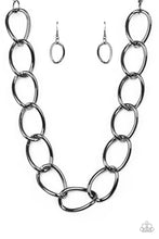 Load image into Gallery viewer, The Challenger - Black Oversized Gunmetal Link Necklace - Demetra's Bling Boutique
