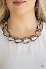 Load image into Gallery viewer, The Challenger - Black Oversized Gunmetal Link Necklace - Demetra's Bling Boutique
