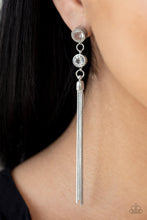 Load image into Gallery viewer, Tassel Twinkle - White Earrings - Demetra's Bling Boutique
