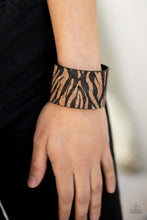 Load image into Gallery viewer, Zebra Zone - Black Cuff Bracelet - Demetra's Bling Boutique
