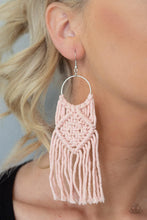 Load image into Gallery viewer, Macrame Rainbow - Pink Earrings - Demetra's Bling Boutique
