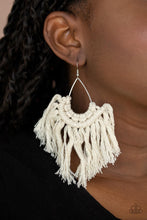 Load image into Gallery viewer, Wanna A Piece OF MACRAME? - White Earrings - Demetra's Bling Boutique
