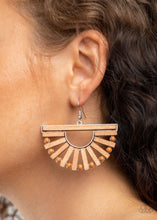Load image into Gallery viewer, Wooden Wonderland - Brown Rectangular Earrings - Demetra&#39;s Bling Boutique
